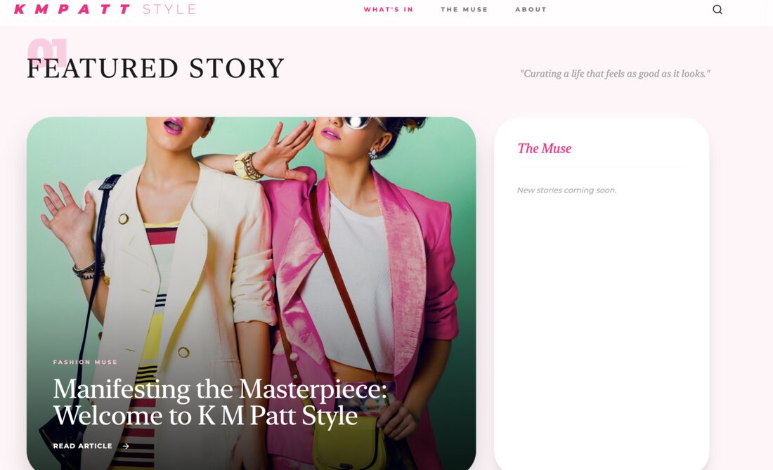 K.M. Patt Style website homepage